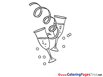Shampagne New Year Colouring Sheet free