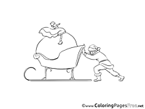 Sleigh Coloring Sheets New Year free