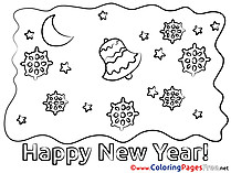 Snowflakes for Kids New Year Colouring Page