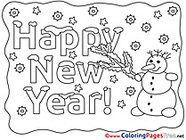 Snowman Coloring Sheets New Year free