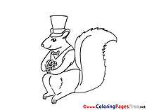 Squirrel New Year Coloring Pages download