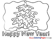 Tree New Year free Coloring Pages