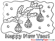 Twig with Toys download New Year Coloring Pages