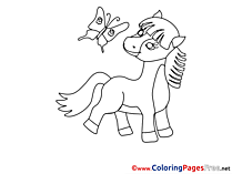 Butterfly Horse download Colouring Sheet free