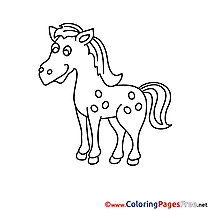 Happy Horse for Kids printable Colouring Page