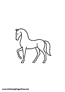 Horse Silhouette Coloring Page Download as PDF