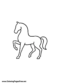 Horse Silhouette Coloring Page Download PDF
