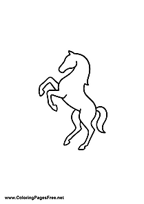 Horse Silhouette PDF Coloring Page