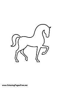 Horse Silhouette PDF Coloring Sheet