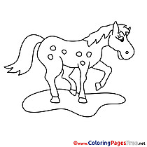 Meadow Horse for Children free Coloring Pages