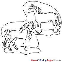 Picture Horses free printable Coloring Sheets