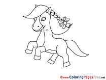 Pony for Kids printable Colouring Page