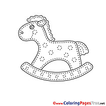 Rocking-Horse Colouring Sheet download free