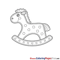 Rocking-Horse Colouring Sheet download free