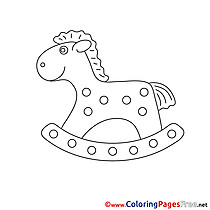 Rocking-Horse free Colouring Page download