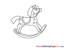 Rocking-Horse Kids free Coloring Page