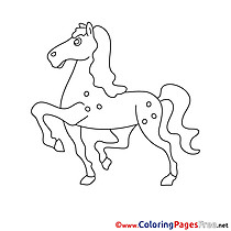 Step Horse for Children free Coloring Pages