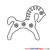 Toy Horse Colouring Page printable free