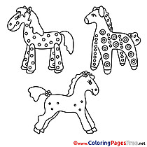 Toy Horses for Children free Coloring Pages