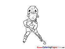 Ice Hockey Player Coloring Pages for free