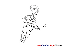 Ice Hockey Player printable Coloring Sheets download