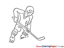 Man Ice Hockey download printable Coloring Pages