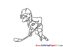 Old Man Ice Hockey Coloring Pages for free