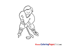 Player Ice Hockey printable Coloring Pages for free