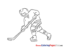 Sportsman Ice Hockey download Colouring Sheet free