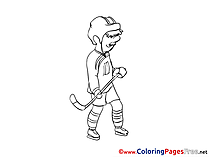 Stick Ice Hockey Children Coloring Pages free