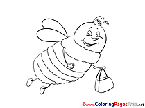 Bee for Kids printable Colouring Page