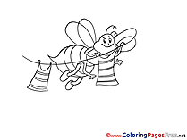 Bee with Clothes Children free Coloring Pages