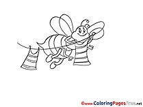 Bee with Clothes Children free Coloring Pages