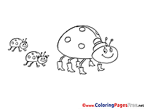 Family Bugs Kids free Coloring Page