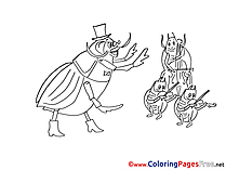 Musicians Beetles Coloring Sheets download free