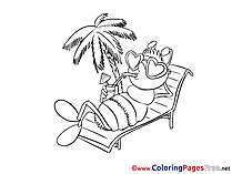 Palm Bee for free Coloring Pages download