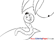 Worm Kids free Coloring Page
