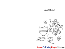 Butterfly Flowers printable Invitation Coloring Sheets