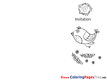 Chicken Coloring Sheets Invitation Nest free