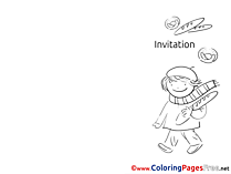 Child with Bread Invitation Coloring Pages free