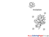 Invitation Flowers Coloring Pages