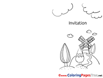 Mill download Invitation Coloring Pages