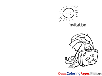 Vacation printable Coloring Pages Invitation