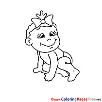Baby Children download Colouring Page