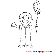 Balloon Boy free Colouring Page download