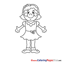 Dress Girl printable Coloring Pages for free