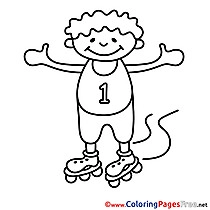 Skates download Colouring Sheet free