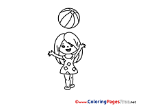Ball download printable Girl Coloring Pages