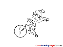 Bicycle Colouring Page printable free Boy