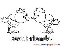 Chickens free printable Coloring Sheets Friends